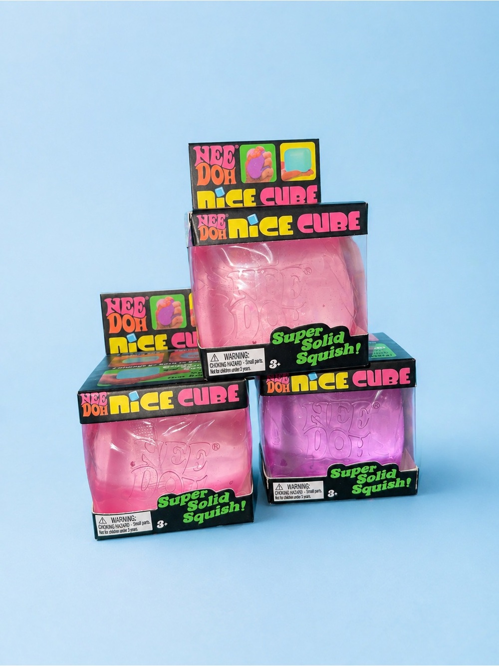 Nee Doh Nice Cube Squishy Toy - Pink or Purple